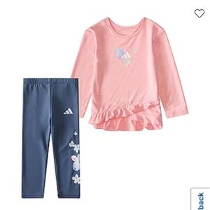 NWT Sold Out Kids/Baby Adidas Pink‎ Top and Leggings Set